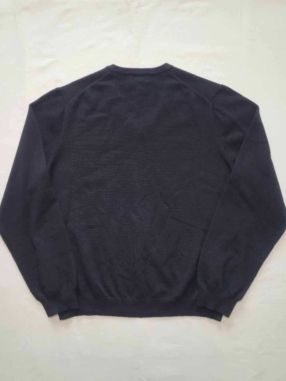 Brooks Brothers Mens V Neck Sweater Merino Wool Blend Black Large Preppy - Picture 2 of 7